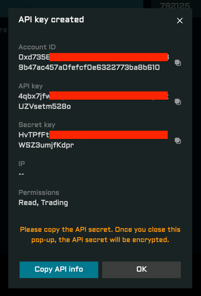 API trading
