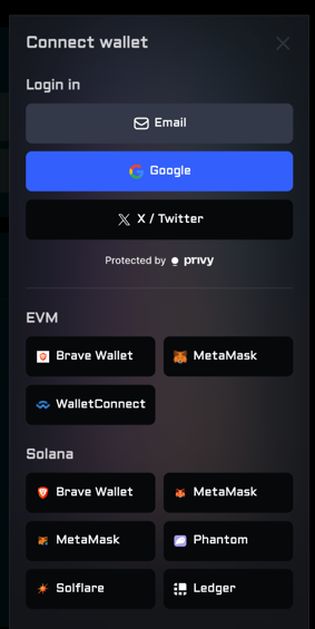 Email or social login on What Exchange