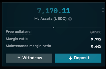 Deposit on trading page